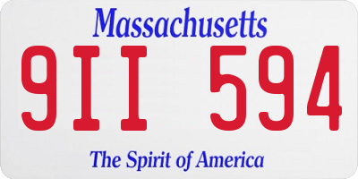 MA license plate 9II594