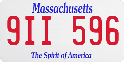 MA license plate 9II596