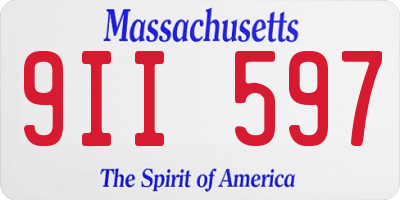 MA license plate 9II597
