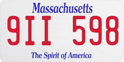 MA license plate 9II598