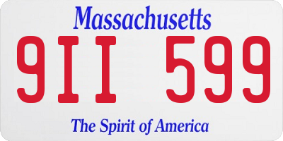MA license plate 9II599