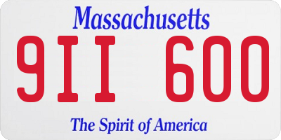 MA license plate 9II600