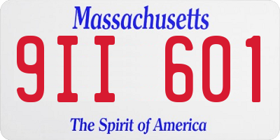 MA license plate 9II601