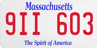 MA license plate 9II603