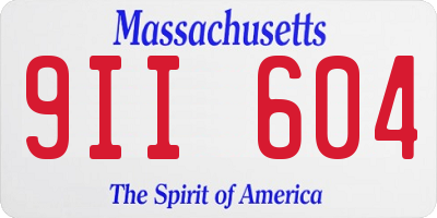 MA license plate 9II604
