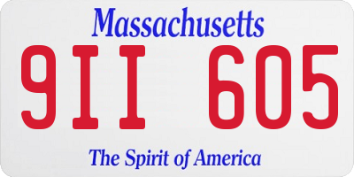 MA license plate 9II605