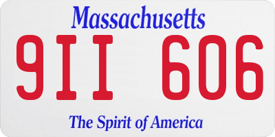 MA license plate 9II606