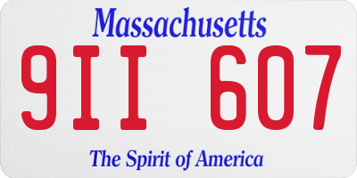 MA license plate 9II607