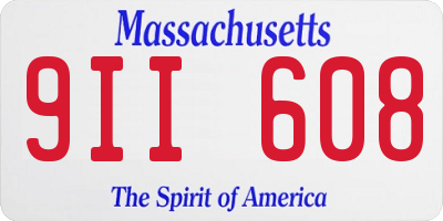 MA license plate 9II608