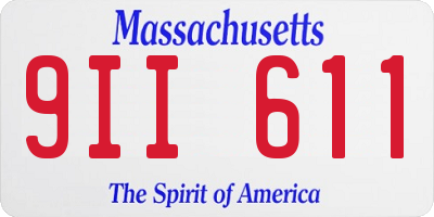 MA license plate 9II611