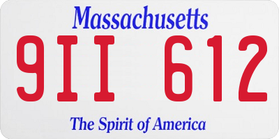 MA license plate 9II612