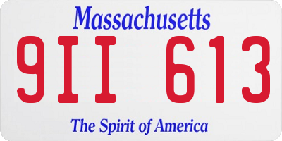 MA license plate 9II613