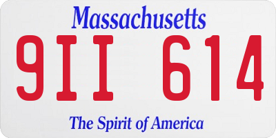 MA license plate 9II614