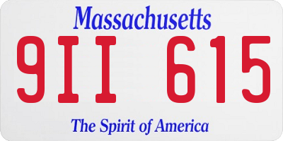 MA license plate 9II615