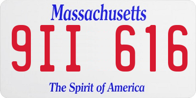 MA license plate 9II616