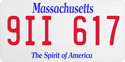 MA license plate 9II617