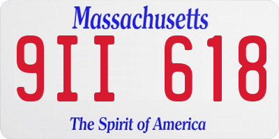 MA license plate 9II618