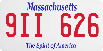 MA license plate 9II626