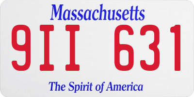 MA license plate 9II631