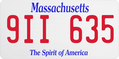 MA license plate 9II635