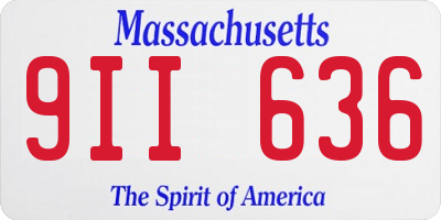 MA license plate 9II636