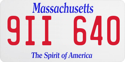 MA license plate 9II640