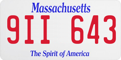 MA license plate 9II643