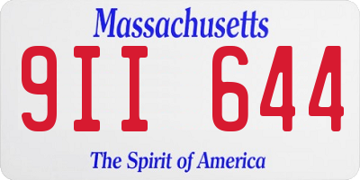 MA license plate 9II644