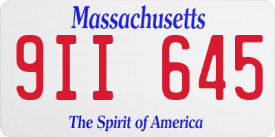 MA license plate 9II645