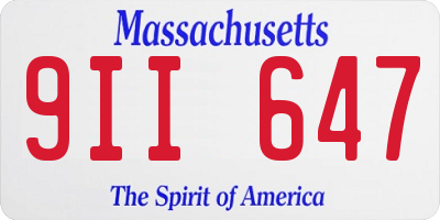 MA license plate 9II647