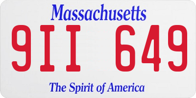 MA license plate 9II649