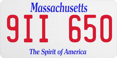 MA license plate 9II650