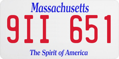 MA license plate 9II651