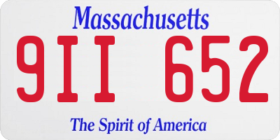 MA license plate 9II652