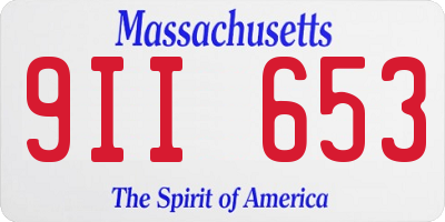 MA license plate 9II653
