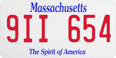 MA license plate 9II654