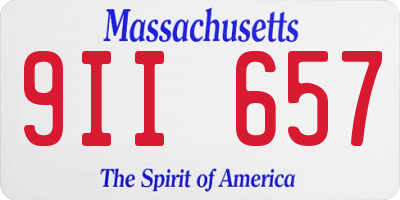 MA license plate 9II657