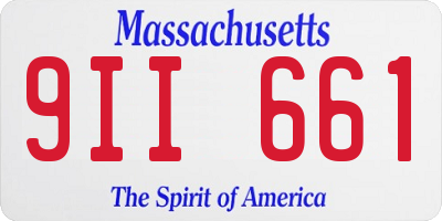 MA license plate 9II661