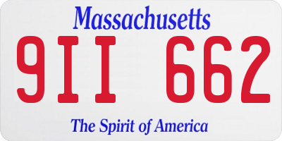 MA license plate 9II662
