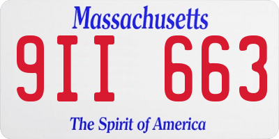 MA license plate 9II663