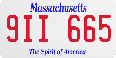 MA license plate 9II665
