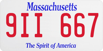 MA license plate 9II667