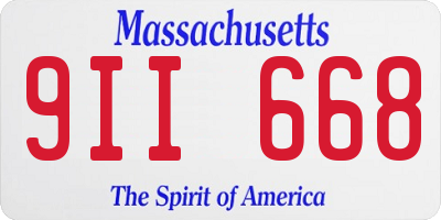 MA license plate 9II668