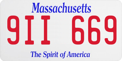 MA license plate 9II669