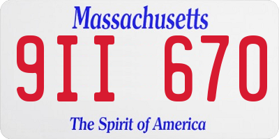 MA license plate 9II670