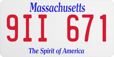 MA license plate 9II671
