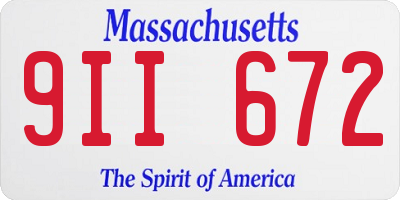 MA license plate 9II672