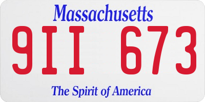 MA license plate 9II673