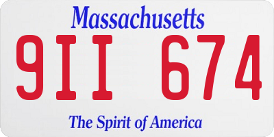 MA license plate 9II674