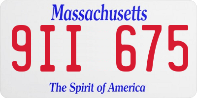 MA license plate 9II675
